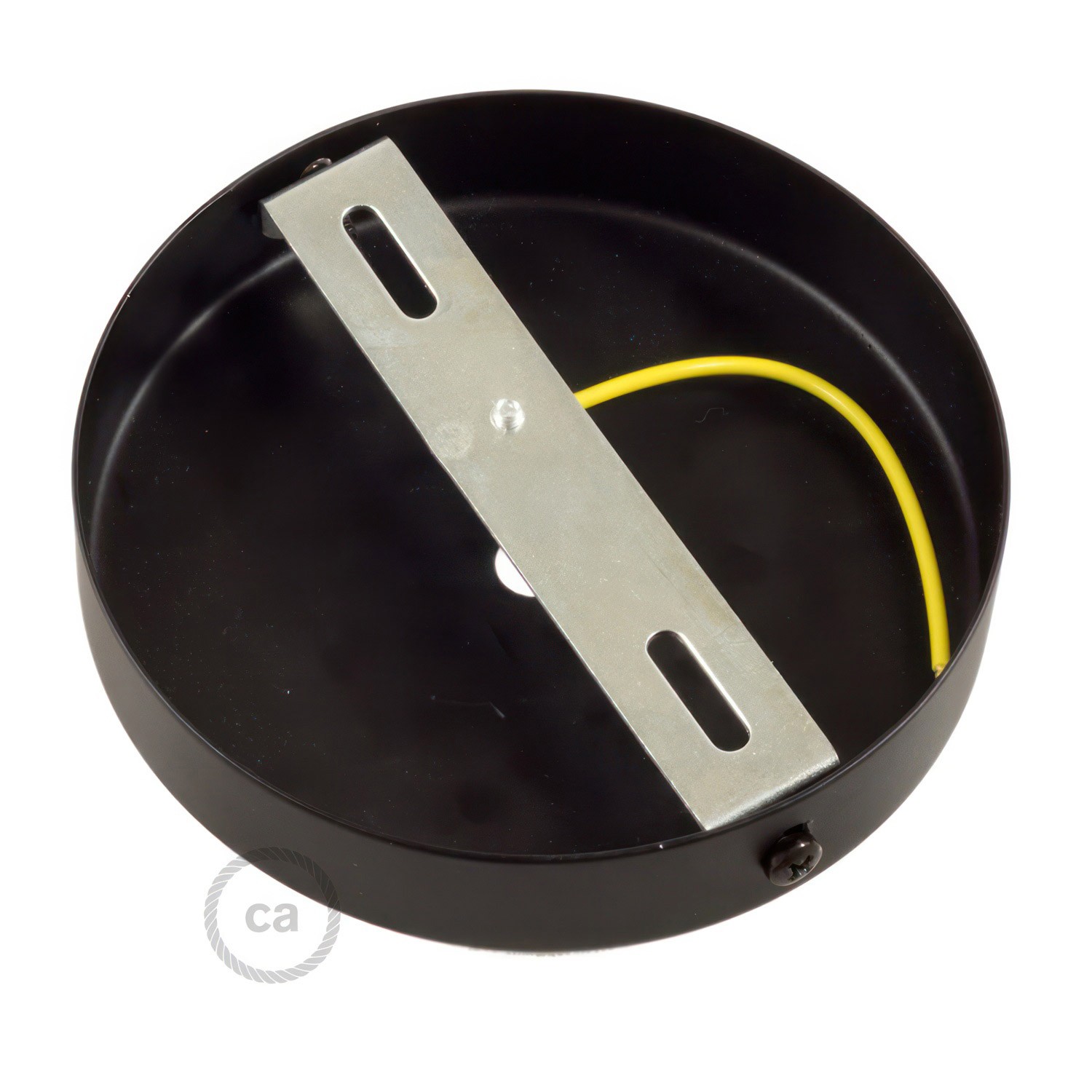 Strak design 1-gaats 120 mm. cilindrische metalen plafondkap