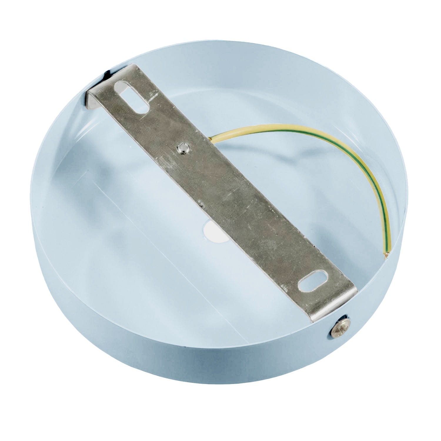 Strak design 1-gaats 120 mm. cilindrische metalen plafondkap