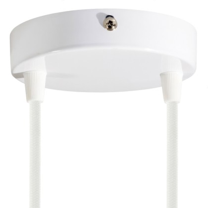 Kit rosace métallique cylindrique à deux trous - Blanc brillant