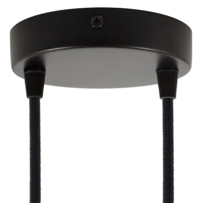 Strak design 2-gaats 120 mm. cilindrische metalen plafondkap - zwart