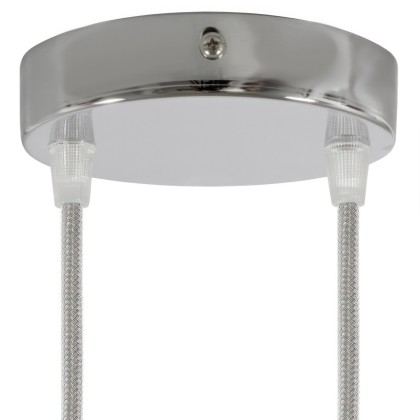 Strak design 2-gaats 120 mm. cilindrische metalen plafondkap - chroom