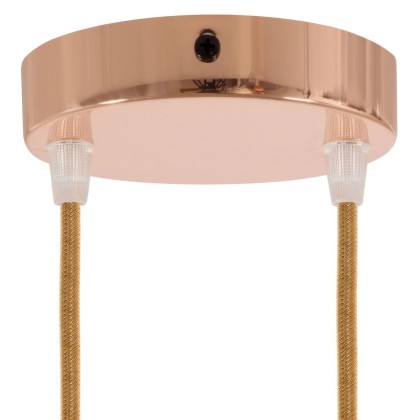 Strak design 2-gaats 120 mm. cilindrische metalen plafondkap - koper