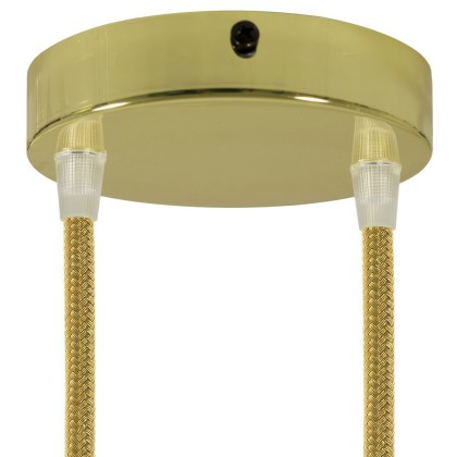Strak design 2-gaats 120 mm. cilindrische metalen plafondkap - messing