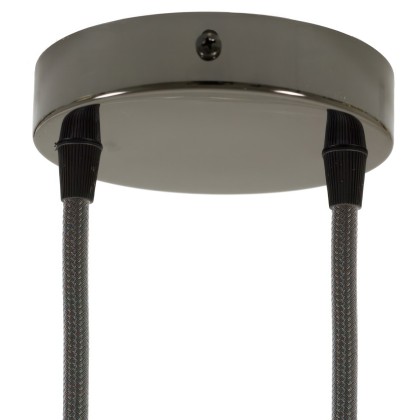 Strak design 2-gaats 120 mm. cilindrische metalen plafondkap - parelzwart