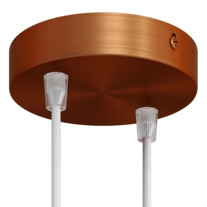 Strak design 2-gaats 120 mm. cilindrische metalen plafondkap - geborsteld koper