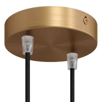Strak design 2-gaats 120 mm. cilindrische metalen plafondkap - geborsteld brons