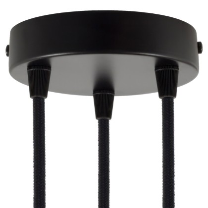 Strak design 3-gaats 120 mm. cilindrische metalen plafondkap - zwart