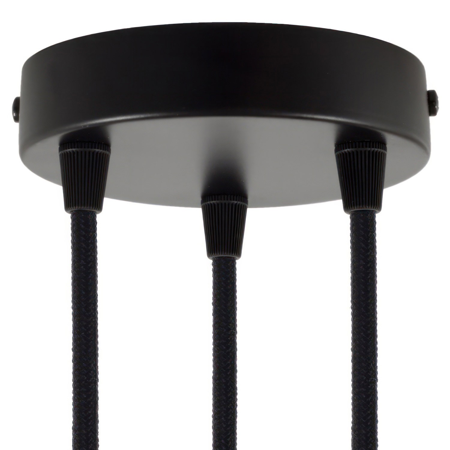 Strak design 3-gaats 120 mm. cilindrische metalen plafondkap