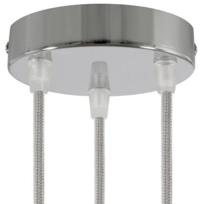 Strak design 3-gaats 120 mm. cilindrische metalen plafondkap - chroom