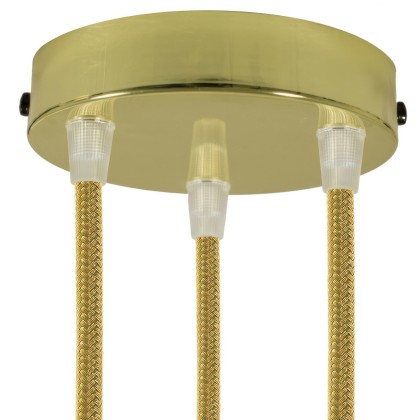 Strak design 3-gaats 120 mm. cilindrische metalen plafondkap - messing
