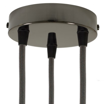 Strak design 3-gaats 120 mm. cilindrische metalen plafondkap - parelzwart