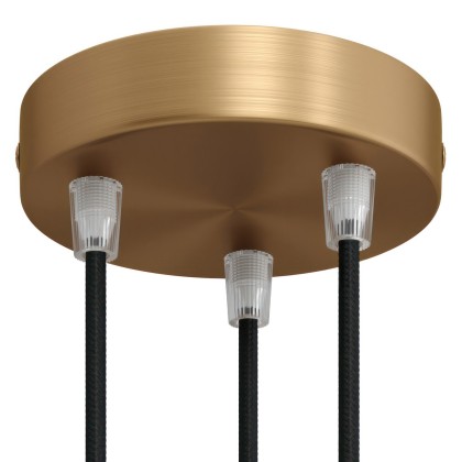 Strak design 3-gaats 120 mm. cilindrische metalen plafondkap - geborsteld brons