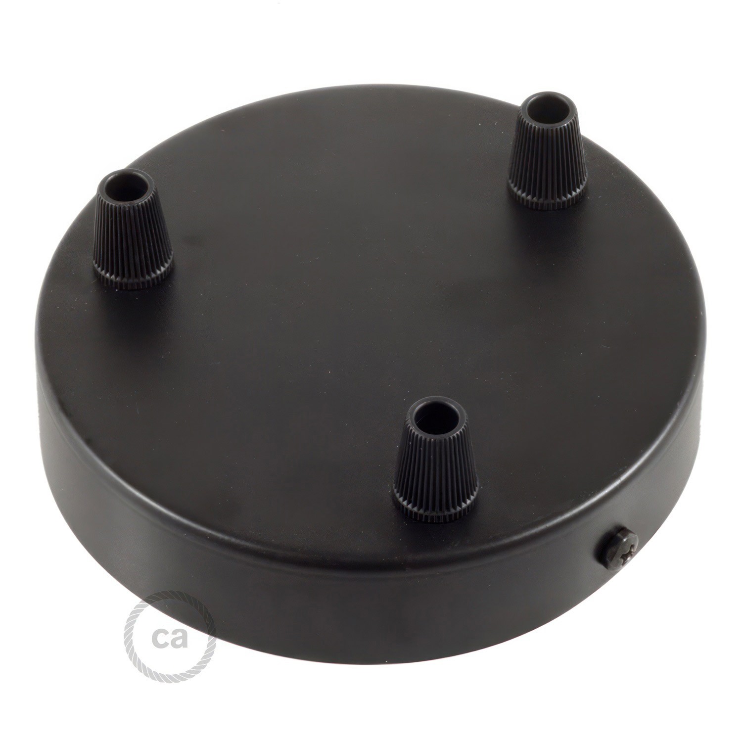 Strak design 3-gaats 120 mm. cilindrische metalen plafondkap