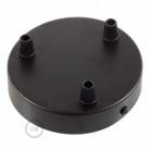Strak design 3-gaats 120 mm. cilindrische metalen plafondkap