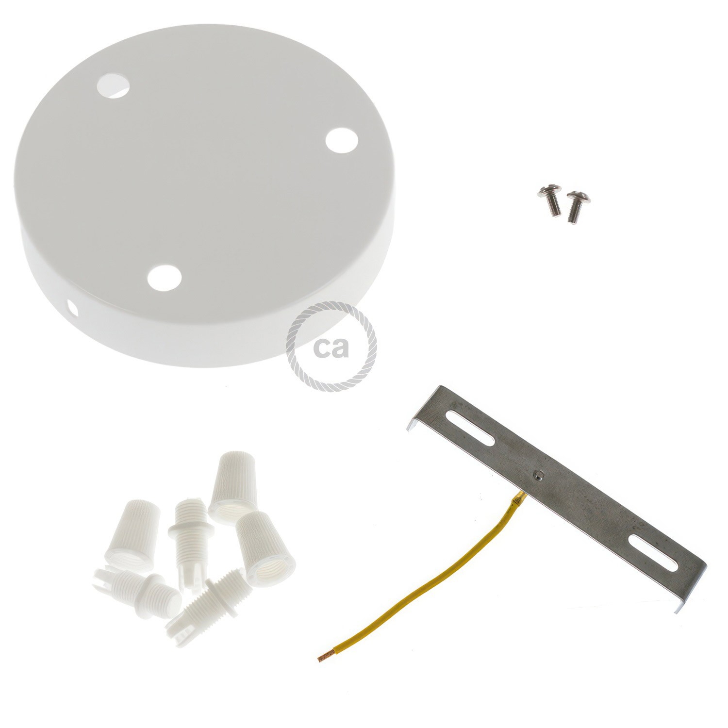 Strak design 3-gaats 120 mm. cilindrische metalen plafondkap