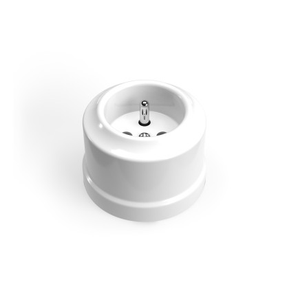French porcelain wall socket - wit