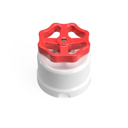 Schakelaar/omvormer in wit porselein met knop - rood
