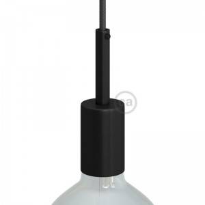 Kit douille E27 cylindrique en métal avec serre-câble de 7 cm
