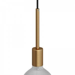 Cilindrische metalen E27 fittinghouder kit met 15 cm. trekontlaster