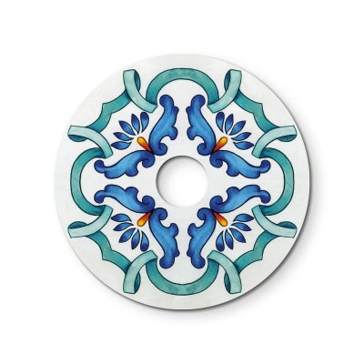 Mini plateau Ellepì 'Majoliques' pour lampes à suspension, murales et guirlandes,  diamètre 24 cm - Made in Italy