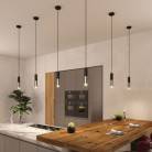 Suspension avec câble textile et double abat-jour Tub-E14