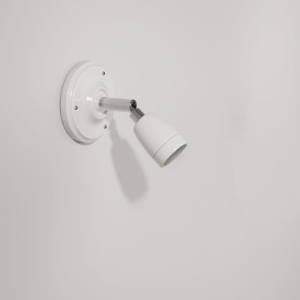 Fermaluce Color 90°, applique murale ajustable en porcelaine - Blanc