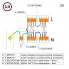 Kit de connexion WAGO compatible avec câble 2x pour Rosace à 6 trous