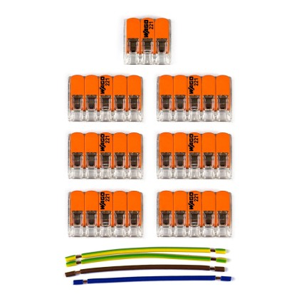 WAGO verbindingskit  compatibel met 3x kabel voor 6-gaats Aansluitkap