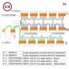 Kit de connexion WAGO compatible avec câble 3x pour Rosace à 15 trous