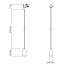 Silicone track hanglamp met textielkabel