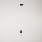 Vintage track hanglamp met gevlochten kabel