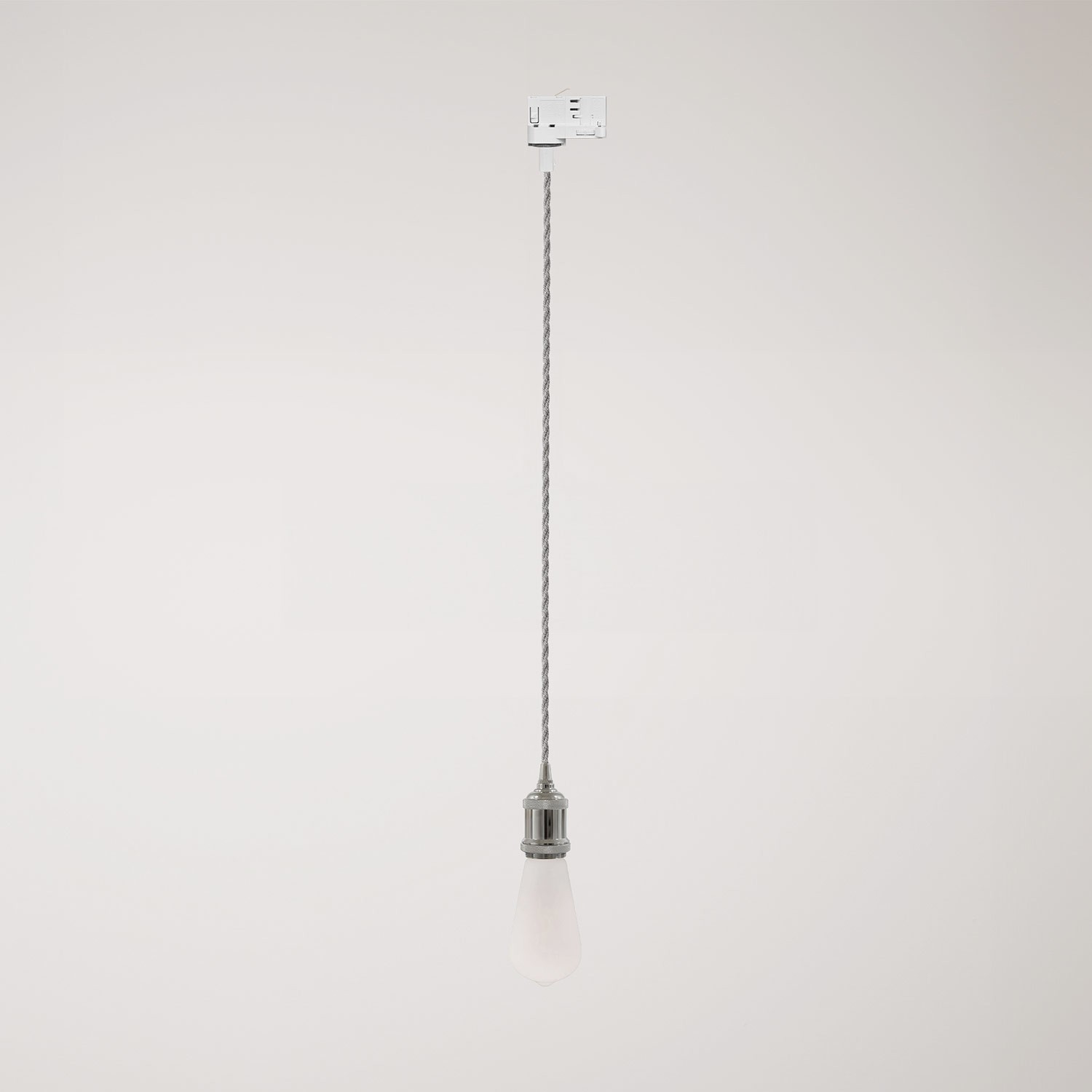 Vintage track hanglamp met gevlochten kabel