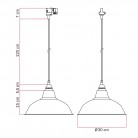 Bistrot rail hanglamp met lampenkap