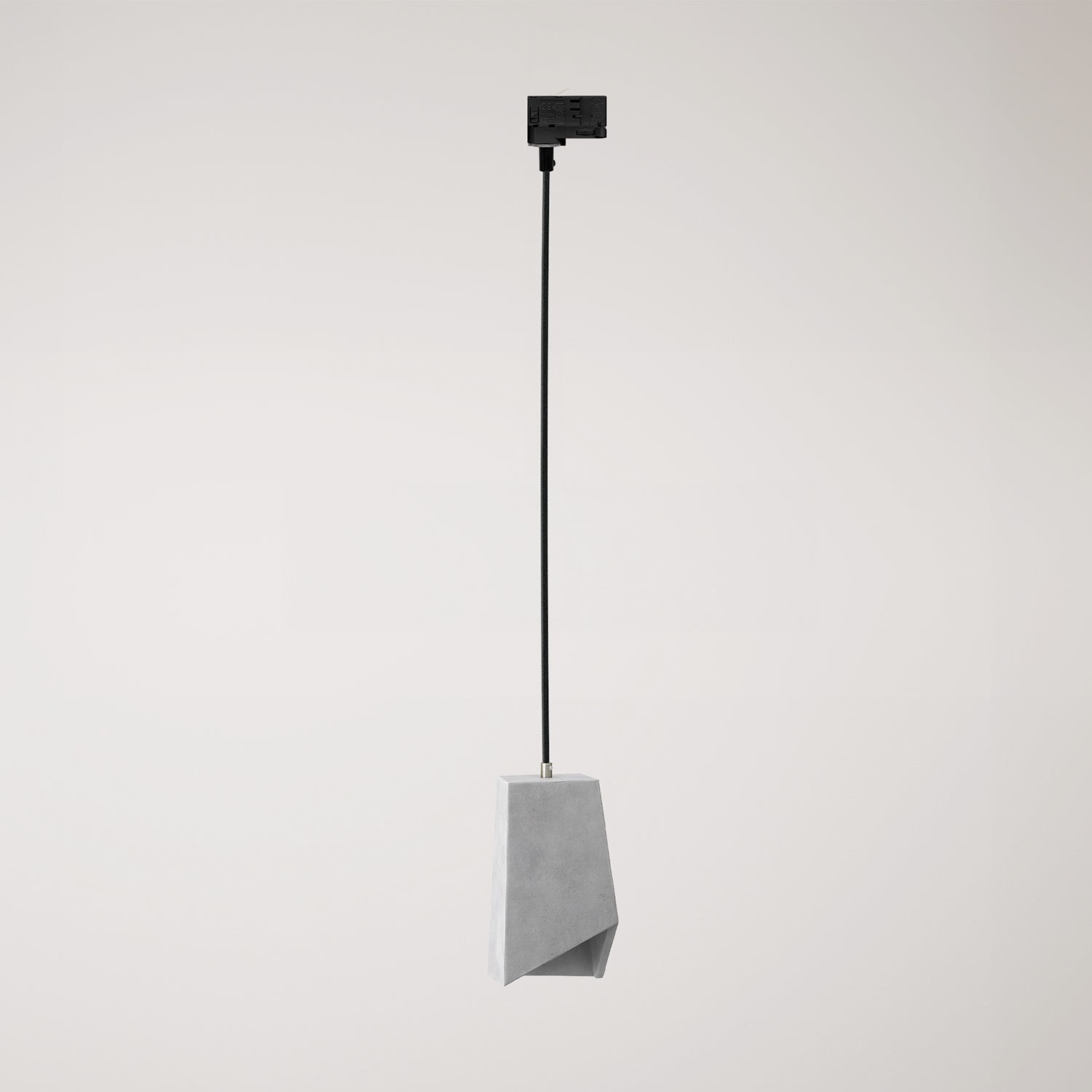 Prisma betonnen track hanglamp met lampenkap