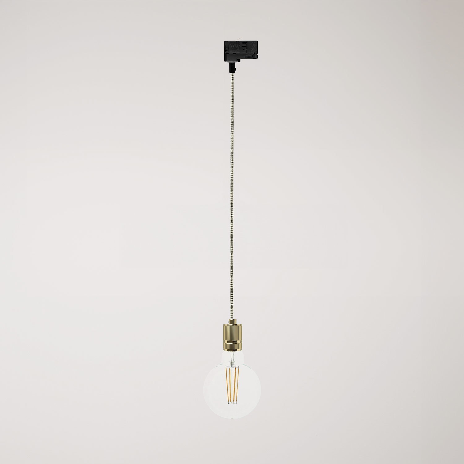 Hanglamp met gekartelde aluminium lamphouder voor rails