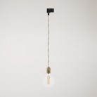 Hanglamp met gekartelde aluminium lamphouder voor rails