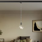 Hanglamp met gekartelde aluminium lamphouder voor rails