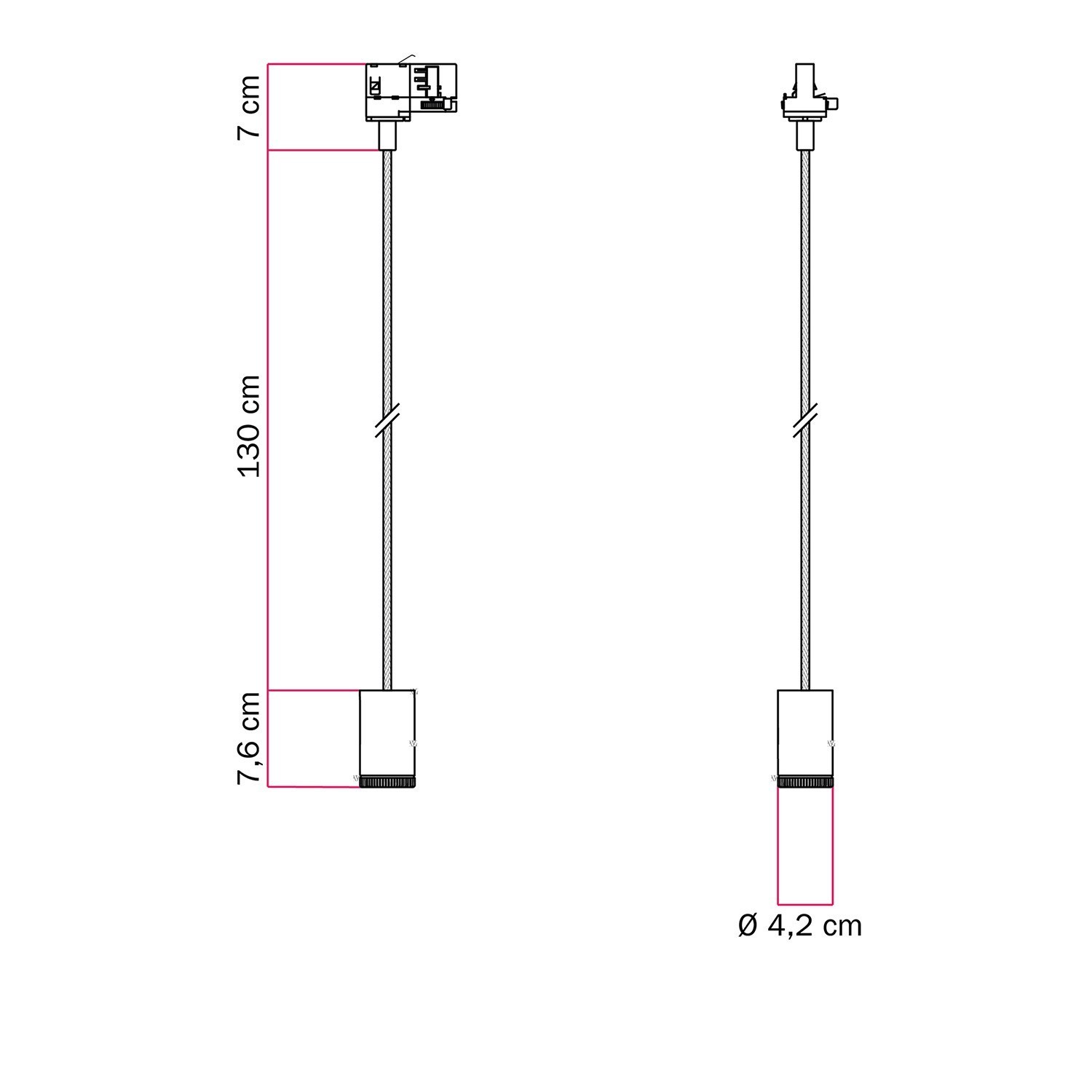 Enkele spot Mini Spotlight GU1d0 voor rails