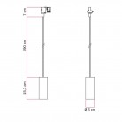 Suspension pour rails avec abat-jour Tub-E14
