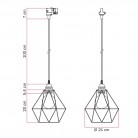 Diamond kooi hanglamp voor rails