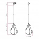 Suspension pour rails avec abat-jour Drop