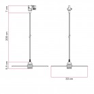 Suspension pour rails avec abat-jour en bois double face UFO