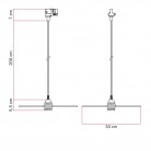 Suspension pour rails avec abat-jour en bois double face UFO