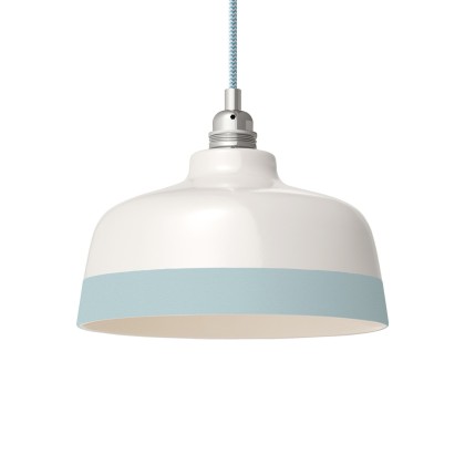 Abat-jour Coppa en céramique bicolore, collection Materia - Fabriqué en Italie - Blanc brillant - Azur