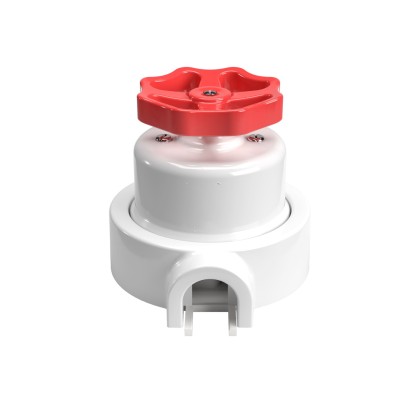 Schakelaar-/omschakelset met knop en voetstuk voor Creative-Tubes in wit porselein - rood