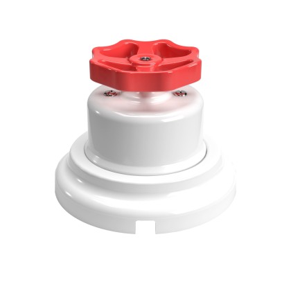 Schakelaar-/omschakelaarkit met witte porseleinen knop en voet - rood
