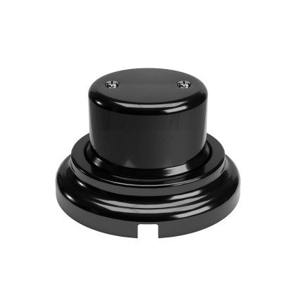Kit boîte de jonction et base en porcelaine - Noir