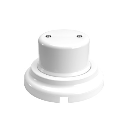 Kit boîte de jonction et base en porcelaine - Blanc