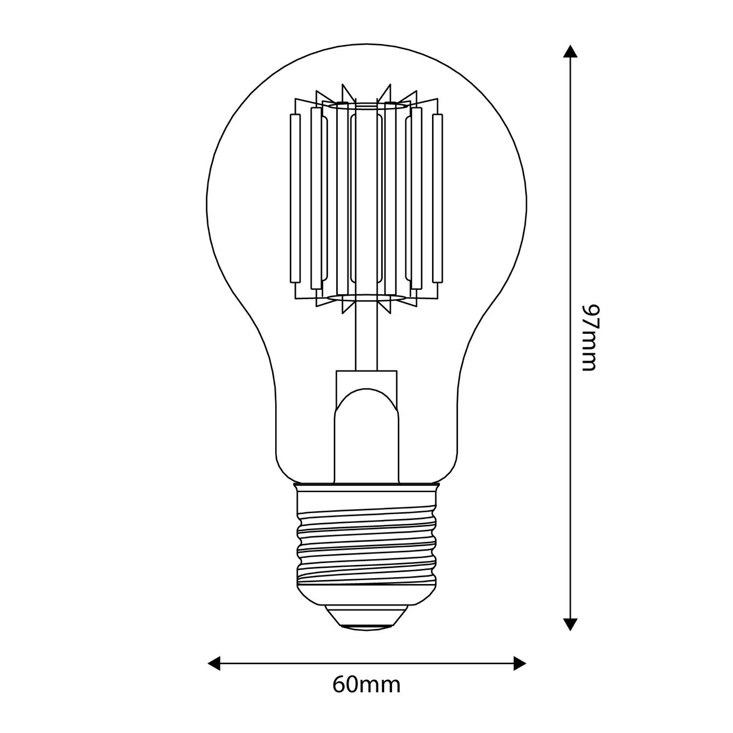 LED Lamp helder B03 5V Collection Verticaal filament Drop A60 1,7W E27 Dimbaar 2500K