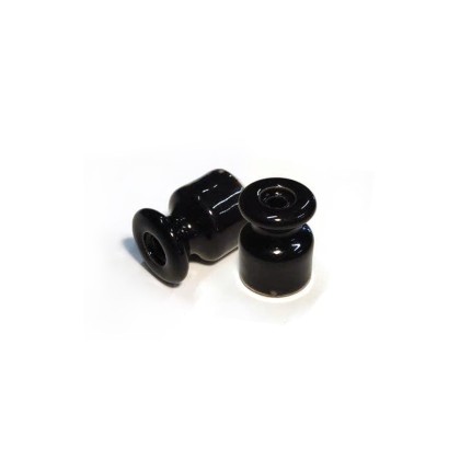 Isolateur en porcelaine pour installation murale 18 mm - 2 unités - Noir